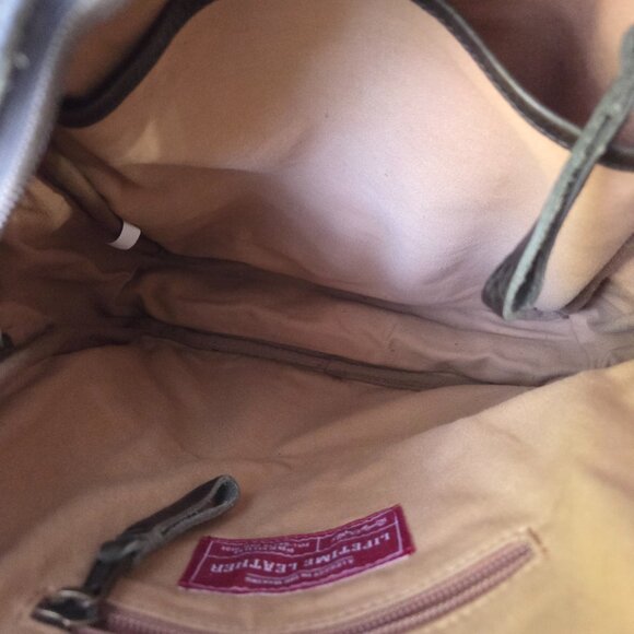 EUC DULUTH TRADING CO LIFETIME LEATHER PREMIUM FULL GRAIN COWHIDE BACKPACK GREEN - Picture 16 of 16